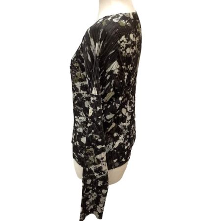 ISSEY MIYAKE イッセイミヤケ PLEATS PLEASE カットソー 総柄 SIZE 3 PP96-JK023 カーキ