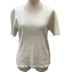 ISSEY MIYAKE イッセイミヤケ 変形カットソー  フリンジ SIZE 3 PP02LK901 ホワイト Bランク