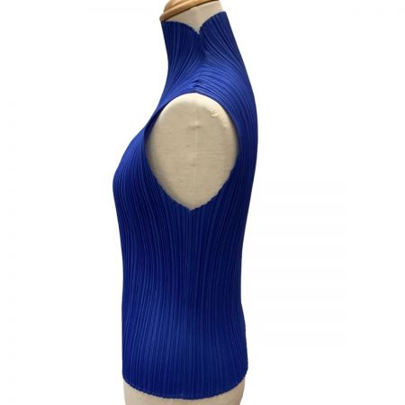  ISSEY MIYAKE イッセイミヤケ PLEATS PLEASE ノースリーブカットソー SIZE 3 PP87-JK663 ブルー
