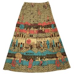 ♪♪ ISSEY MIYAKE イッセイミヤケ PLEATS PLEASE スカート 風景 SIZE 1 PP63-JG683 ベージュ Bランク