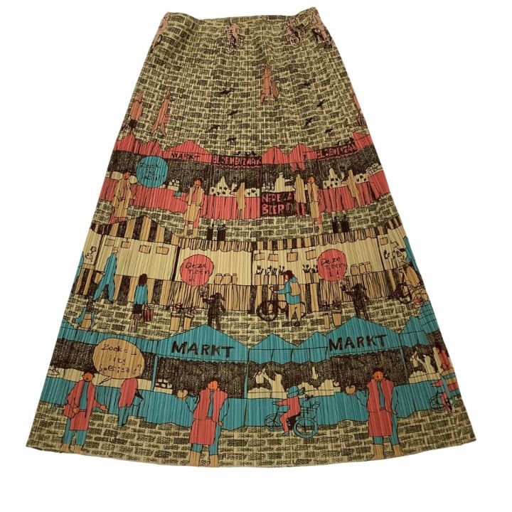 ISSEY MIYAKE イッセイミヤケ PLEATS PLEASE スカート 風景 SIZE 1  