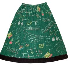 ISSEY MIYAKE イッセイミヤケ PLEATS PLEASE スカート 黒板柄 ブラックボード  PP81-JG566 グリーン Bランク