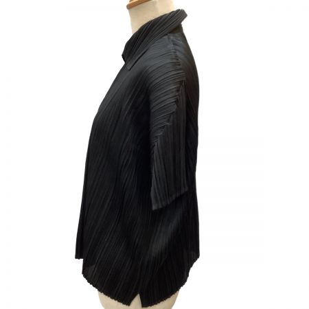  ISSEY MIYAKE イッセイミヤケ PLEATS PLEASE 変形 カットソー  PP31-JK163 ブラック