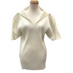♪♪ ISSEY MIYAKE イッセイミヤケ PLEATS PLEASE リメイクカットソー SIZE 3 PP04-JK604 アイボリー Bランク