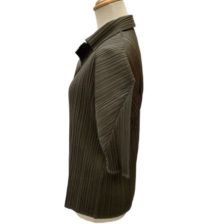 ISSEY MIYAKE イッセイミヤケ PLEATS PLEASE シャツ SIZE 4 PP13-JJ104 カーキ