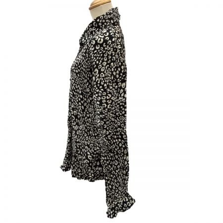  ISSEY MIYAKE イッセイミヤケ プリーツ シャツ ヒョウ柄 レオパード SIZE L IM63-FJ915 ブラック