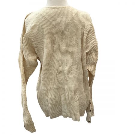  ISSEY MIYAKE イッセイミヤケ ベロア プリーツ カーディガン SIZE L IM53-FD911 ベージュ