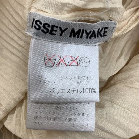  ISSEY MIYAKE イッセイミヤケ ベロア プリーツ カーディガン SIZE L IM53-FD911 ベージュ