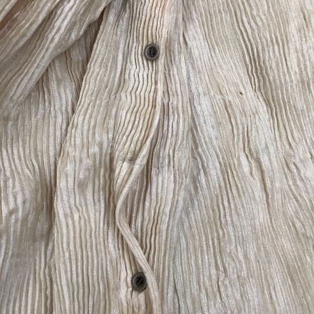 ISSEY MIYAKE イッセイミヤケ プリーツ 前開きスカート ベロア SIZE L IM53-FG909 ベージュ