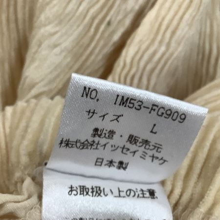 ISSEY MIYAKE イッセイミヤケ プリーツ 前開きスカート ベロア SIZE L IM53-FG909 ベージュ