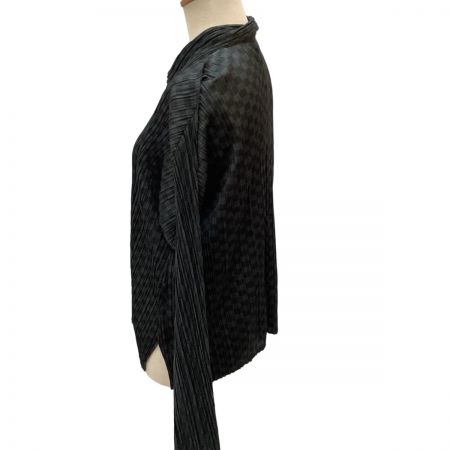  ISSEY MIYAKE イッセイミヤケ PLEATS PLEASE シャツ チェック SIZE 3 PP31-JJ962 グレー