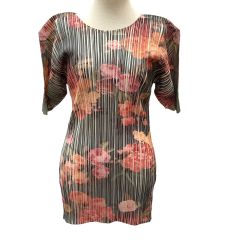 ISSEY MIYAKE イッセイミヤケ PLEATS PLEASE カットソー 花柄 SIZE 4 PP44-JK602 カーキ Cランク