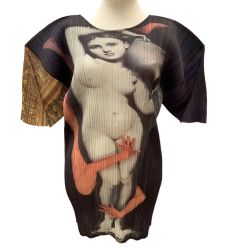 ♪♪ ISSEY MIYAKE イッセイミヤケ PLEATS PLEASE 森村泰昌コラボ カットソー  PP04-JK702 マルチカラー Cランク