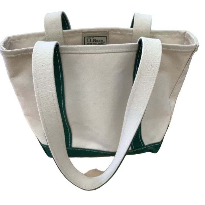 L.L.Bean エルエルビーン トートバッグ グリーン×ホワイト｜中古 