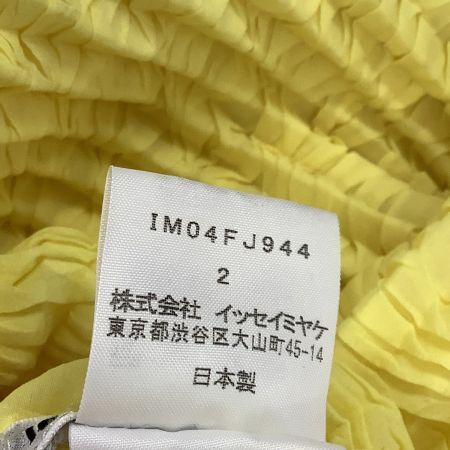  ISSEY MIYAKE イッセイミヤケ タートルネックカットソー シワ加工 波 プリーツ SIZE 2 IM04FJ944 イエロー