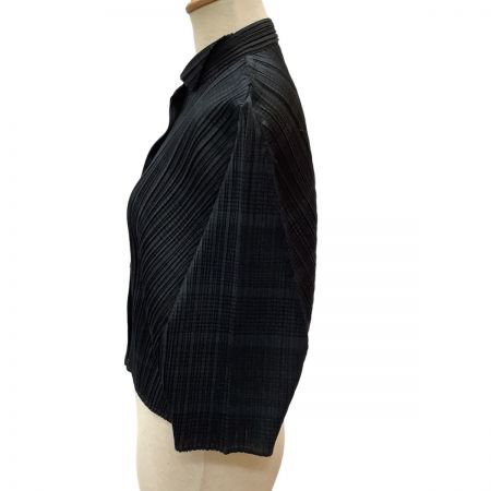 ISSEY MIYAKE イッセイミヤケ PLEATS PLEASE 変形 ボレロ シャツ SIZE 3 PP61-J0662  ブラック｜中古｜なんでもリサイクルビッグバン