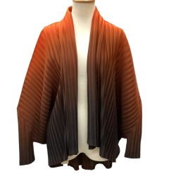 ISSEY MIYAKE イッセイミヤケ PLEATS PLEASE カーディガン グラデーション PP11-F0313 オレンジ Bランク