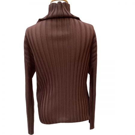  ISSEY MIYAKE イッセイミヤケ PLEATS PLEASE カットソー ラメ SIZE 3 PP03-FK355 ブラウン