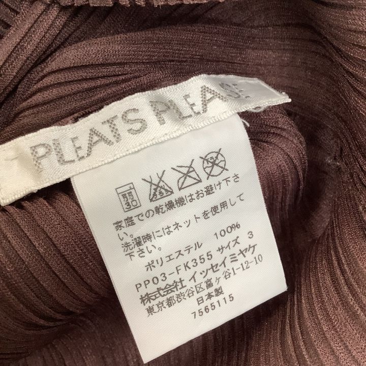 ISSEY MIYAKE PLEATS PLEAE ブラウンカットソー PLEATS PLEASE ISSEY