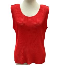 ISSEY MIYAKE イッセイミヤケ PLEATS PLEASE カットソー メッシュ SIZE 3 PP21-FK322 レッド Bランク