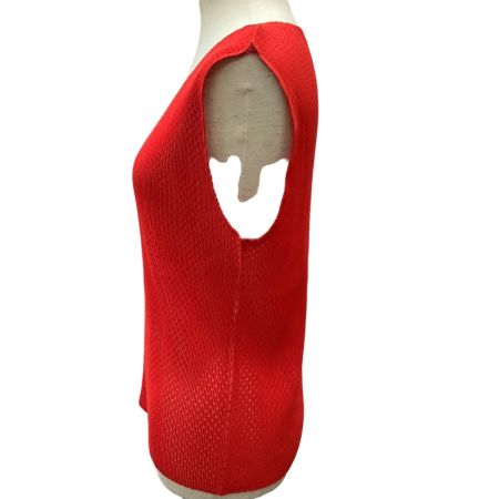 ISSEY MIYAKE イッセイミヤケ PLEATS PLEASE カットソー メッシュ SIZE 3 PP21-FK322 レッド