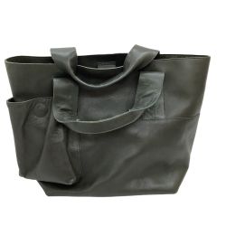JURGEN LEHL ヨーガンレール レディース ハンドバッグ トートバッグ レザー モスグリーン Bランク