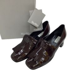 MAX MARA マックスマーラー レディース パンプス エナメル SIZE 36 焦げ茶 Bランク