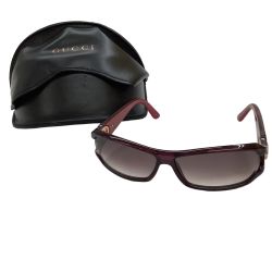 GUCCI グッチ  アイウェア サングラス 赤系 Bランク