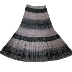 ISSEY MIYAKE イッセイミヤケ PLEATS PLEASE ロングスカート レース グラデーション グレー×ブラック Bランク
