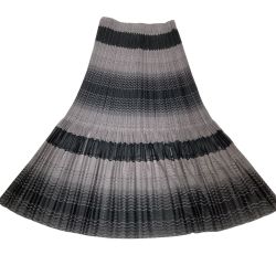 ISSEY MIYAKE イッセイミヤケ PLEATS PLEASE ロングスカート レース グラデーション グレー×ブラック Bランク