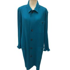ISSEY MIYAKE イッセイミヤケ プリーツ ジャケット SIZE L IM63-FD918 エメラルドグリーン Bランク