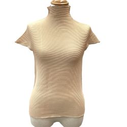 ♪♪ ISSEY MIYAKE イッセイミヤケ ワッフルプリーツ カットソー ベージュ Bランク