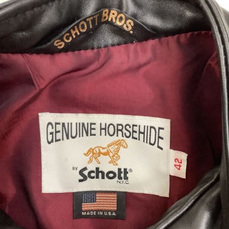  Schott ショット メンズ ホースレザー ライダースジャケット SIZE 42 7417 ブラック