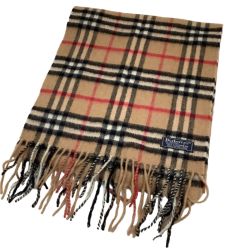 ♪♪ Burberrys バーバリーズ マフラー 100％カシミア  チェック ベージュ Bランク