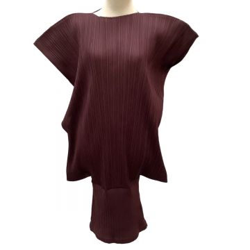 ISSEY MIYAKE イッセイミヤケ PLEATS PLEASE 変形 ワンピース SIZE 3 PP11-JT410 ワインレッド ｜中古｜なんでもリサイクルビッグバン