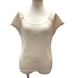 ♪♪ ISSEY MIYAKE イッセイミヤケ PLEATS PLEASE 変形カットソー SIZE 3 PP81-JK202 アイボリー Bランク