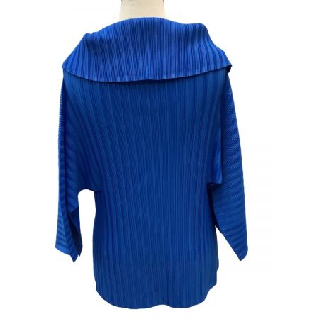  ISSEY MIYAKE イッセイミヤケ PLEATS PLEASE ボレロ カーディガン SIZE 3 PP31-F0374 ブルー