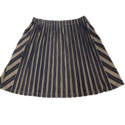 ♪♪ ISSEY MIYAKE イッセイミヤケ PLEATS PLEASE ミニスカート PP01-JG693 ブラウン×ネイビー Bランク