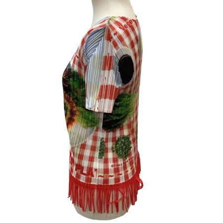 ISSEY MIYAKE イッセイミヤケ PLEATS PLEASE カットソー キッシュ SIZE 3 PP71-JK821 レッド