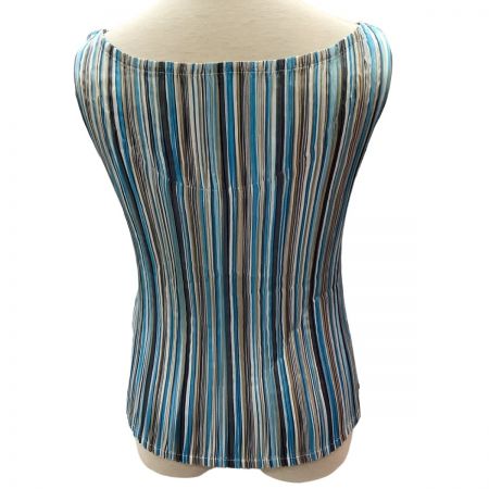  ISSEY MIYAKE イッセイミヤケ プリーツ ノースリーブカットソー SIZE 2 MI42FJ295 スカイブルー