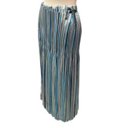 ♪♪ ISSEY MIYAKE イッセイミヤケ 巻きスカート プリーツ SIZE 3 IM42FG244 スカイブルー Bランク