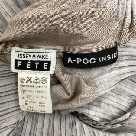  ISSEY MIYAKE FETE A-POC イッセイミヤケ 変形 プリーツ シャツ IF82FD224 グレー×ブラウン