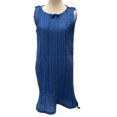 ISSEY MIYAKE イッセイミヤケ 変形 ノースリーブカットソー チュニック SIZE L IM71FH914 ブルー Bランク