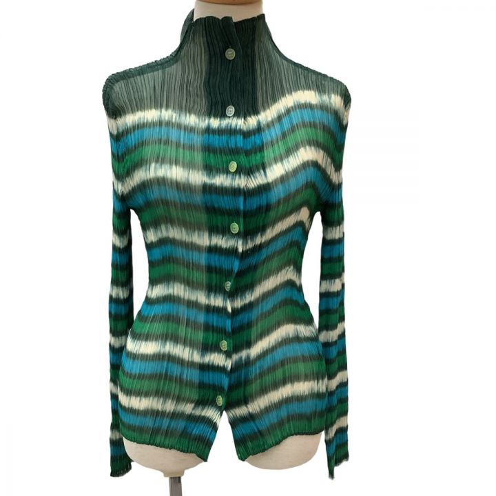 ISSEY MIYAKE FETE イッセイミヤケ プリーツ シフォン シャツ SIZE 2 