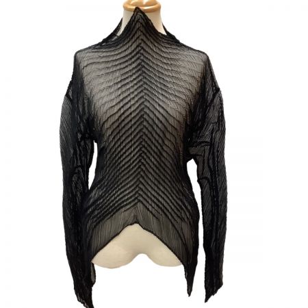  ISSEY MIYAKE イッセイミヤケ 変形 プリーツ タートルネックカットソー SIZE M IM82-FJ610 ブラック