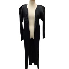 ISSEY MIYAKE イッセイミヤケ PLEATS PLEASE ロングカーディガン SIZE 2 PP05-JA001 ブラック Bランク