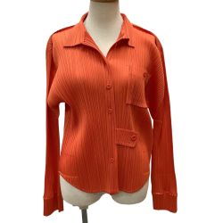 ♪♪ ISSEY MIYAKE イッセイミヤケ PLEATS PLEASE ジャケット  SIZE 3 PP71-JJ122 オレンジ Bランク