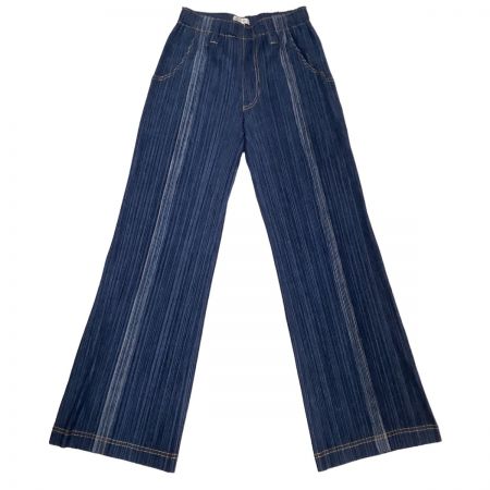  ISSEY MIYAKE イッセイミヤケ PLEATS PLEASE デニム転写 パンツ SIZE 1 PP91-JF423 ネイビー