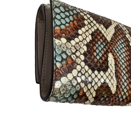 FENDI フェンディ ２つ折り 財布 パイソン 蛇柄  カラフル