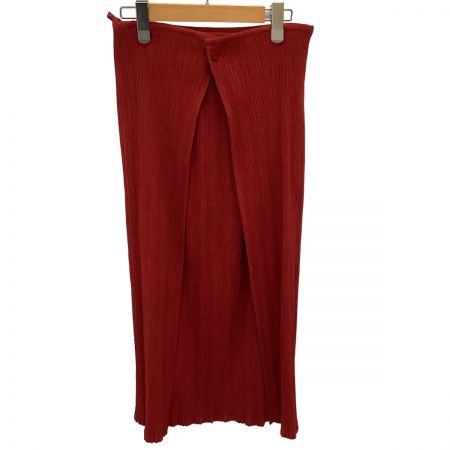 ISSEY MIYAKE WHITE LABEL プリーツ 変形 巻きスカート SIZE 1 IM34FG708 レッド